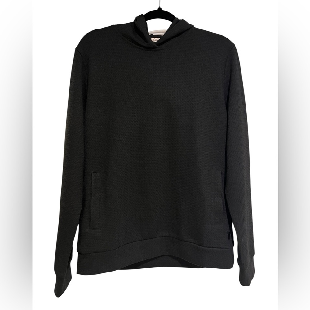 FRYE Men’s Donegal Hoodie Black Textured Pullover Ultrasoft Hoodie- Size S